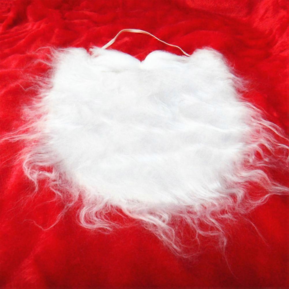 Santa White Beard for Christmas Performance Props Curly 2Pcs Set
