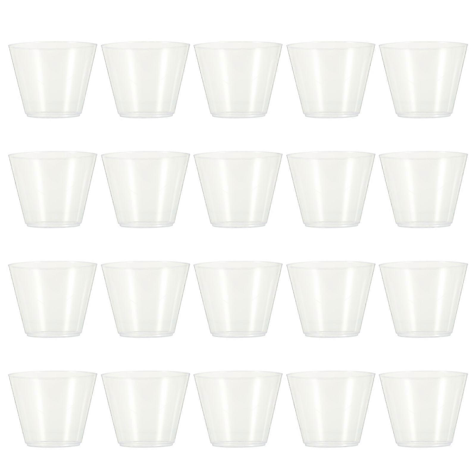 25Pcs Transparent Wine Cups Plastic Beverage Cups Multi-function Ice Cream Cups Disposable Cups