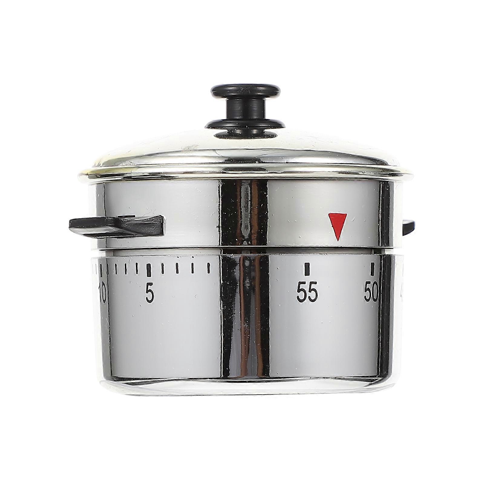 Kitchen Timer Lovely 60 Mins Mechanical Timer with Ring Alert (Silver)
