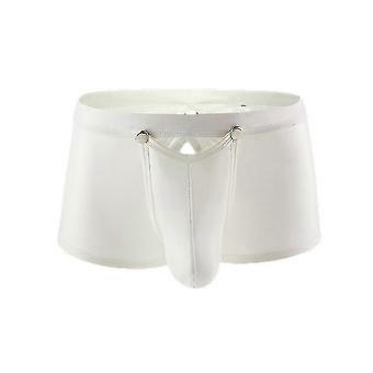 Sexy Boxer Shorts Men Faux Leather Bielizna Figi Wet Look Trunks