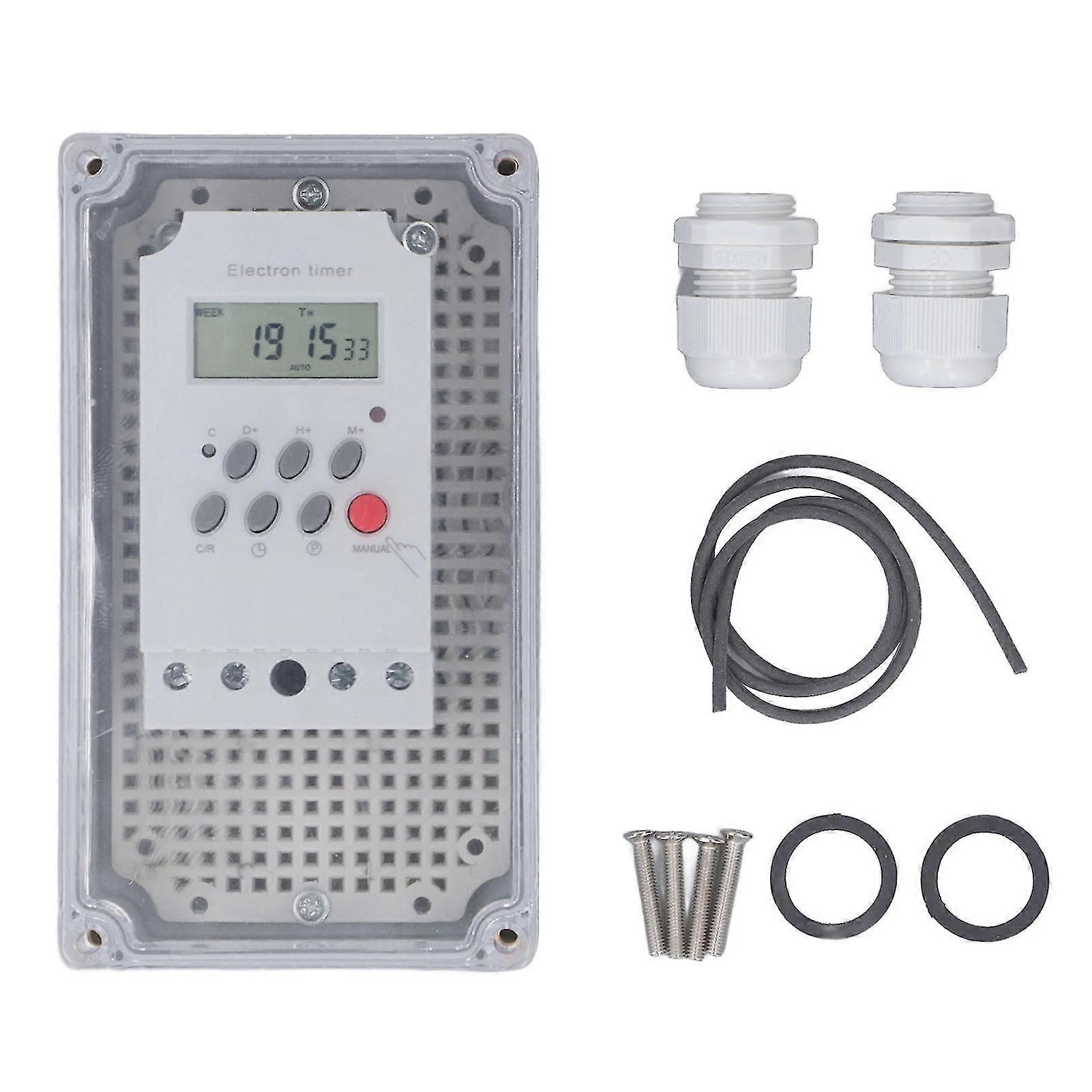 Swimming Pool Pump Timer, Waterproof Digital Timer Box Programmable Time Control Switch for Heater Spa Motor (DC 12V)