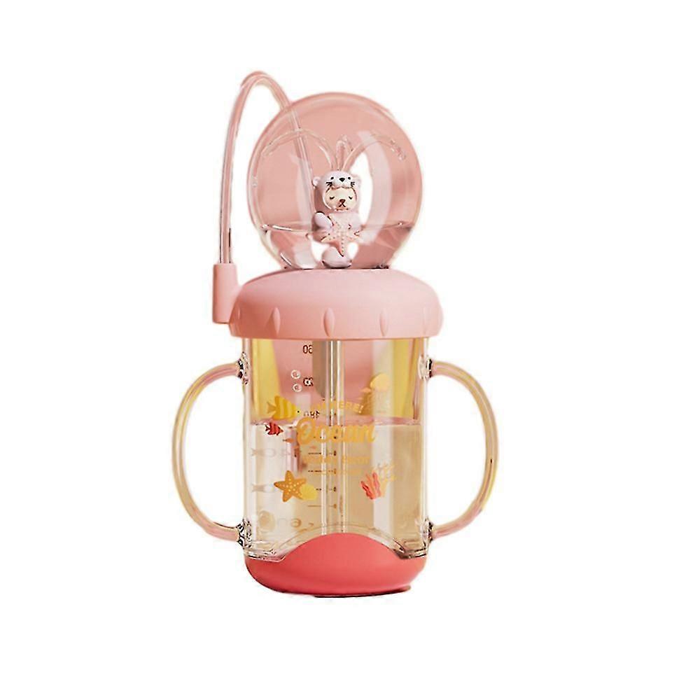 Cute Bottle With Straw Sippy Cups  PINK 2
