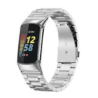 Für Fitbit Charge 6 / 5 Style Stahl Ersatz Armband Smart Watch Uhr Silber
