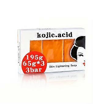 3 Pcs Handmade Kojic Acid Soap Bar, Skin Brightening Face and Body Soap, 195g (65g Each) for All Skin Types