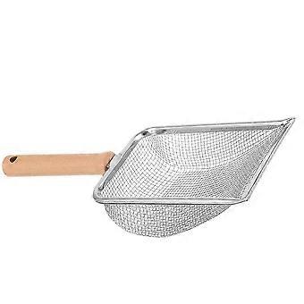 Stainless Steel Cat Litter Scoop Cat Litter Scooper Pets Litter Scoop Litter Shovel with Wooden Handle