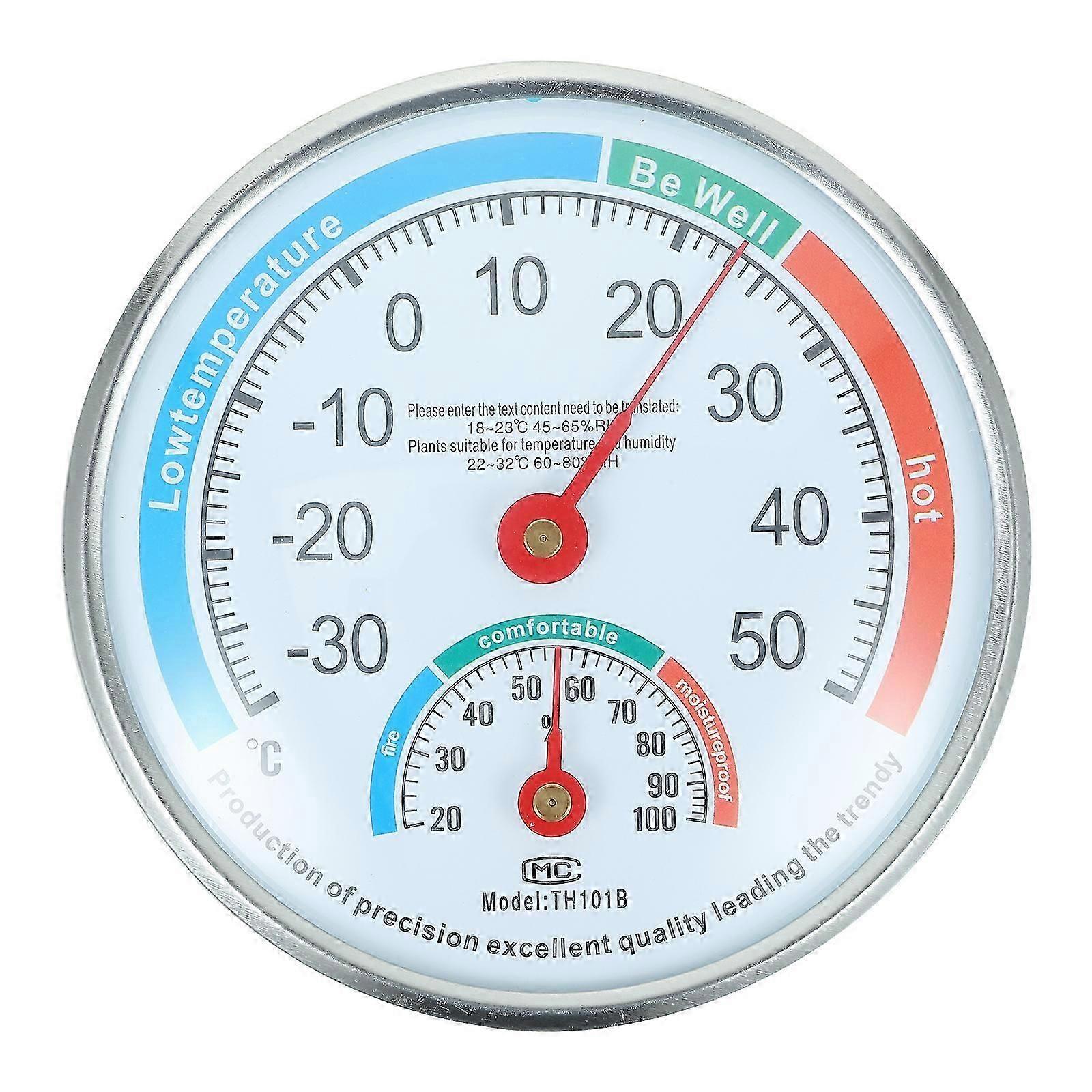 Durable High Precision Pointer Hygrothermograph Multiple Use Thermometer Hygrometer (White)