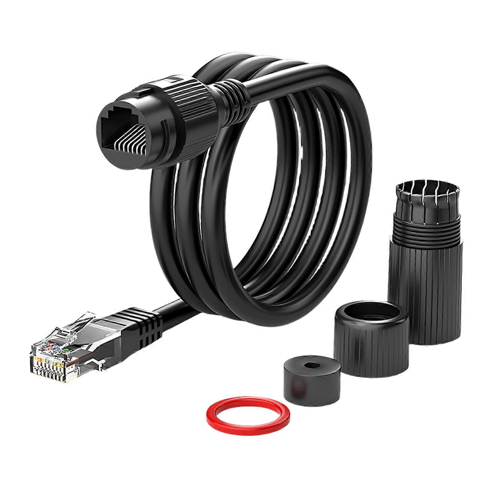 Outdoor Watch Wiring Cable with Waterproof RJ45 Tail End and PVC Cover for Security Camera Hookup Routing Work Multicolor