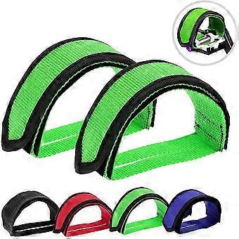 Pedalen voor fixed gear fietsen met teenclips, functionele set van 2 stuks, groene fietspedalen.