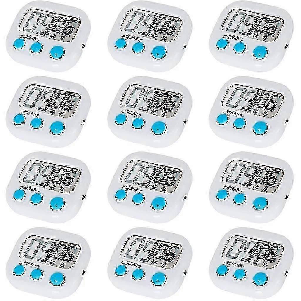 Digital Kitchen Timer 12 Pack with On/Off Switch Loud Alarm