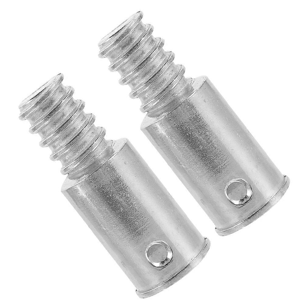 2pcs Broom Handle Threaded End Replacement Broom Handle Extension Pole Adapter (American thread)