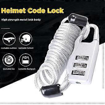 Bike Cable Lock 3 Digit Combination Portable Steel Wire Rope with Aluminum Alloy Carabiner for Motorcycle Helmet Luggage Travel Security