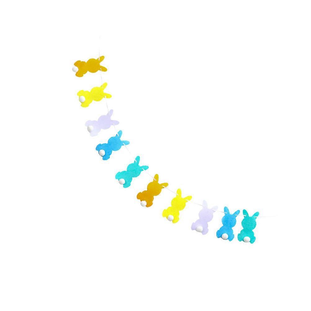 Bunny Banner for Decoration Colorful Easter Pull Flags