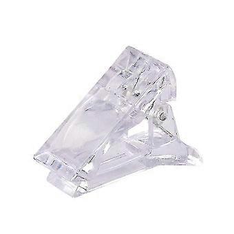 Nail Tip Clips For Quick Build Poly Gel, Poly Gel Clip For Nails Nail Shape Plastic Clear Finger Extension Clips Diy Manicure With Uv Led Poly Gel