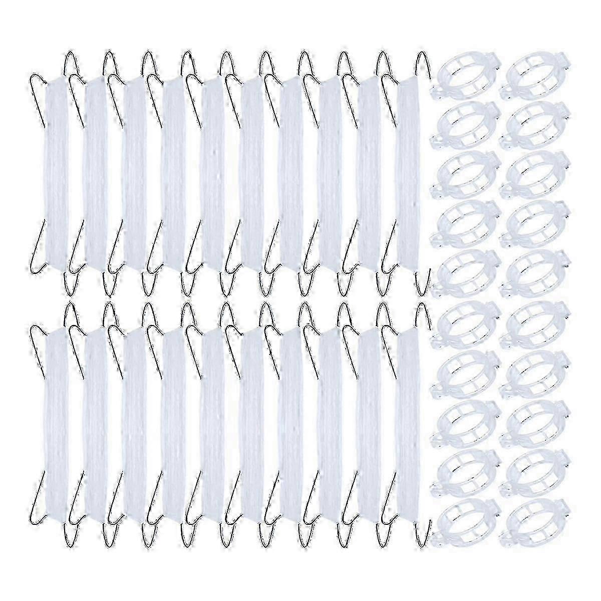 33.3ft Twine 40pcs Tomato Support Hooks with String for Vegetable Planting