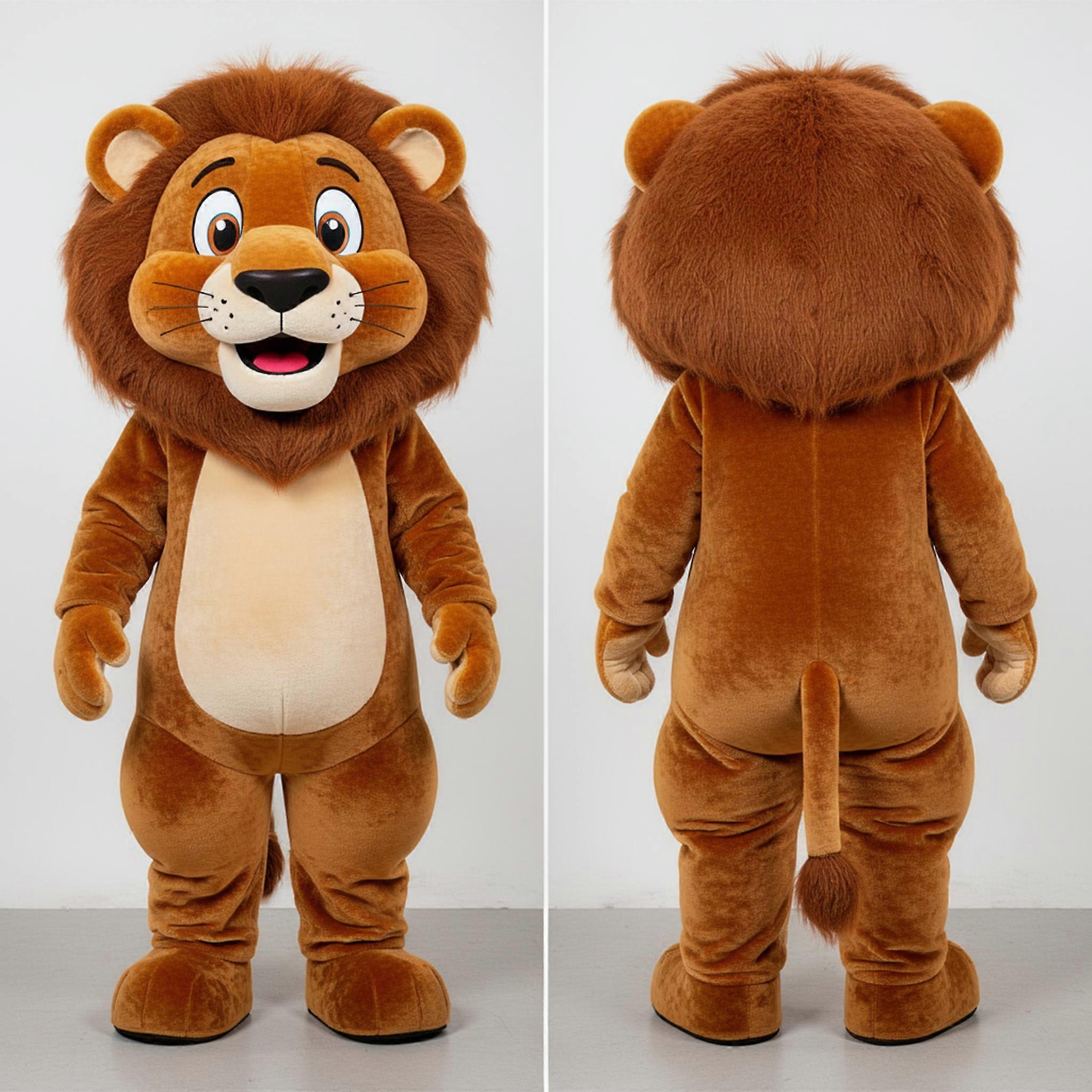MASTICOT Brown Velvety Tamer Lion Mascot