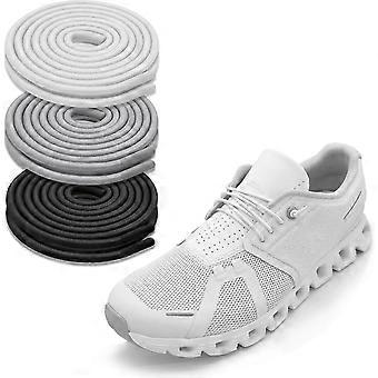 3 Pairs Elastic Shoelaces for ON Cloud 5 Running Footwear Stretchy Bungee Slim Strings No Tie Replacement Speed Laces Black white grey 18'' 45cm