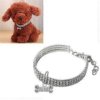 Pet Collar Elastic Dog Collar Rhinestone Necklace for 1Pcs
