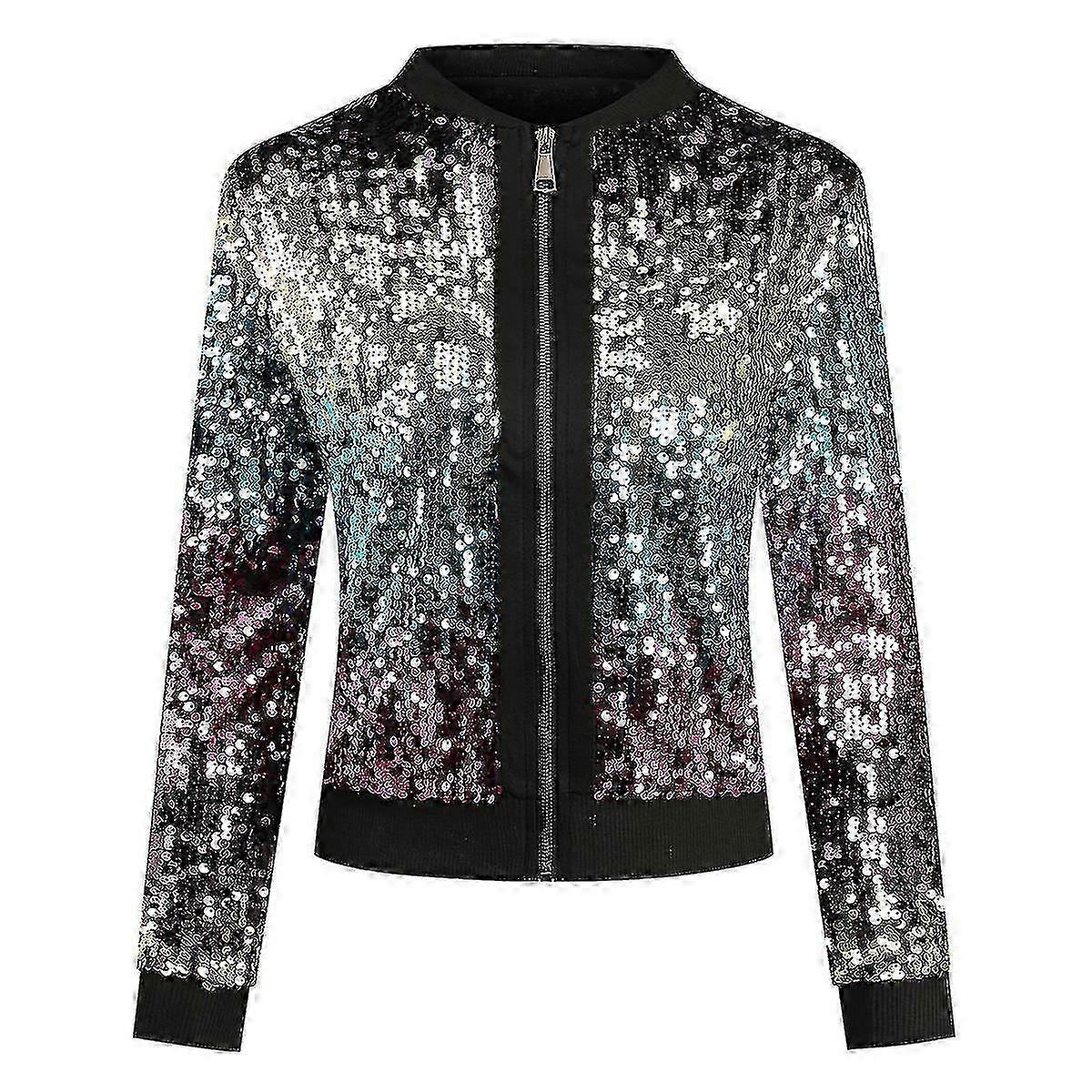 Women's Casual Colorful Sequin Jacket