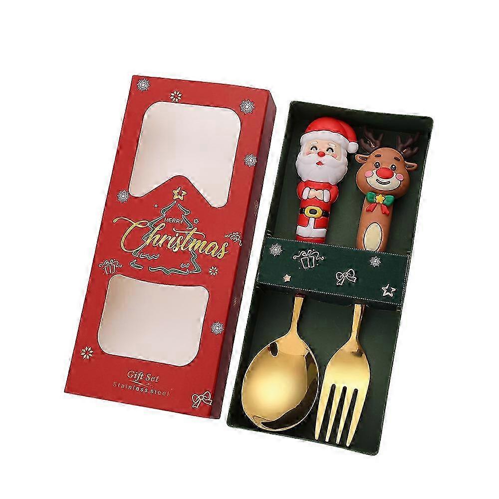 Cartoon Christmas Spoon Fork 4-Piece Set