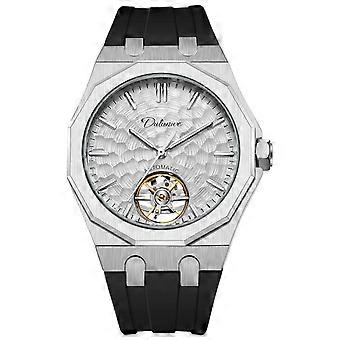 Dulunwe 6085 Skeleton Tourbillon Men Automatic Mechanical Silicone Strap Watch
