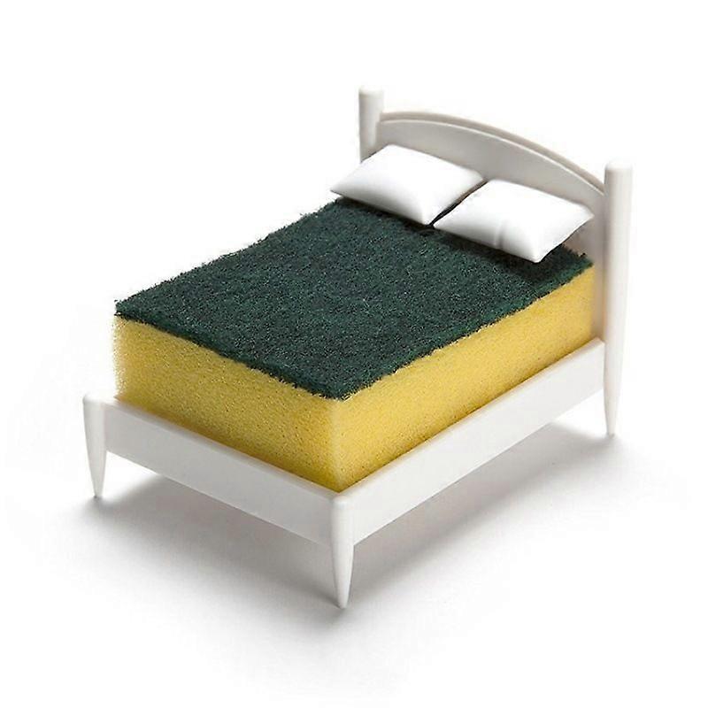 Bed-shaped Kitchen Sponge Holder, White, 1 Piece