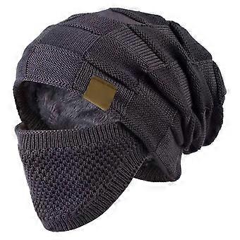 Unisex-Wintermütze mit Gesichtsmaske, 2-in-1: Winddichte, warme Strickmütze mit integriertem Gesichtsschutz für Damen und Herren.