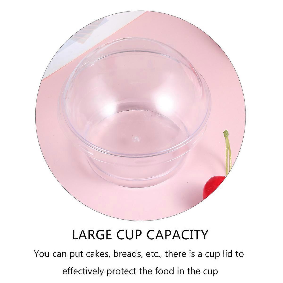 Egg Cake Cup Round Cake Pudding Cups with Lids 1Set