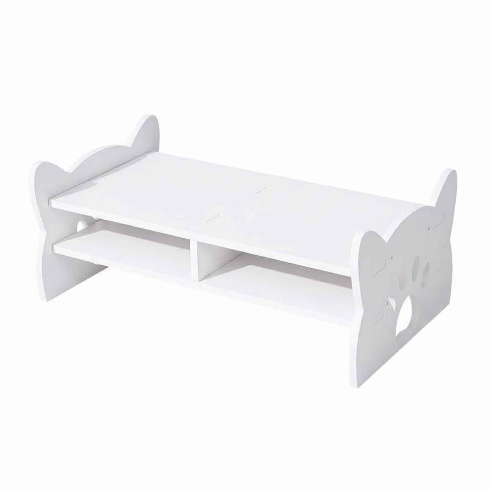 Paw-Shaped Screen Riser Multi-Functional Cat Themed Desk Shelf Space Saving 2