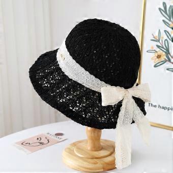 Neue, einfache Strickmütze, Eimerhut, Sonnenhut, Damenmütze für Frühling und Herbst, Sonnenschutzhut, Hut mit Lochmuster und Schnürung.