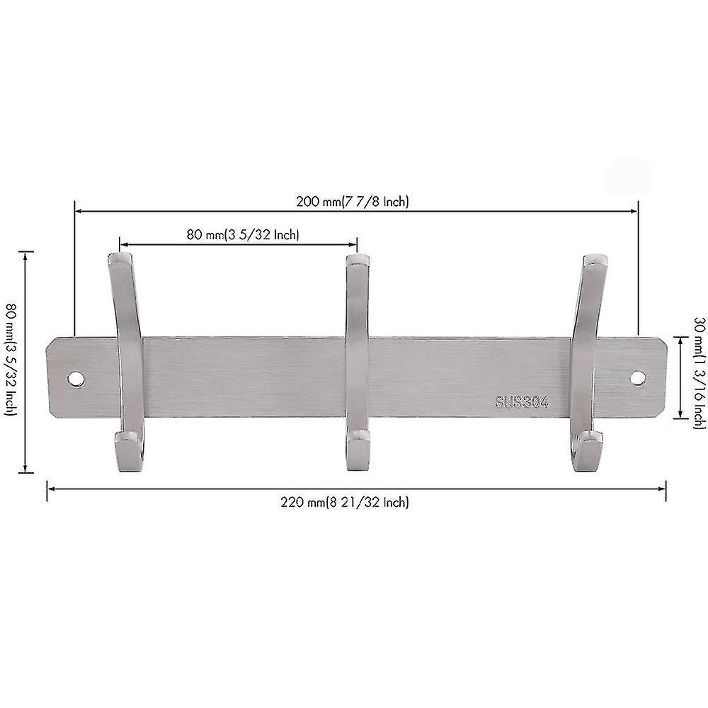 Vista Wandhaken schroef SUS304 roestvrij stalen kapstok heavy duty met boren voor badkamer, slaapkamer, keuken 4 stuks