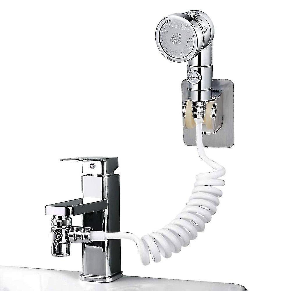 Bathroom 3 Modes Adjustable Sink Faucet Extension Shower Head Set Hair Pet Rinser Showerhead With Stop Function For Kitchen