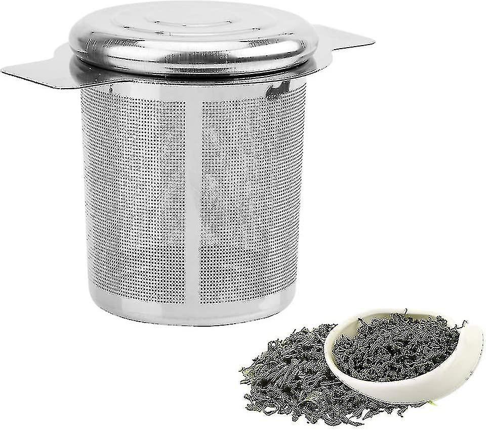 Reusable Fine Mesh Tea Strainer With 2 Stainless Steel Lid