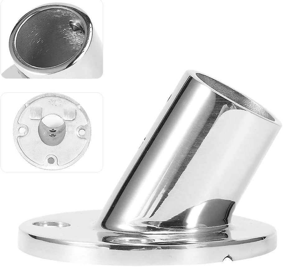 Hand Rail Base, 60 Degree 316 Stainless Steel Silver Round Stanchion ...