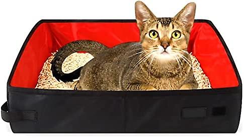 YOITEA Cat Litter Box Collapsible Oxford Non-Slip Waterproof Rectangle Portable Simple Cat Potty Box Nonslip Nonskid