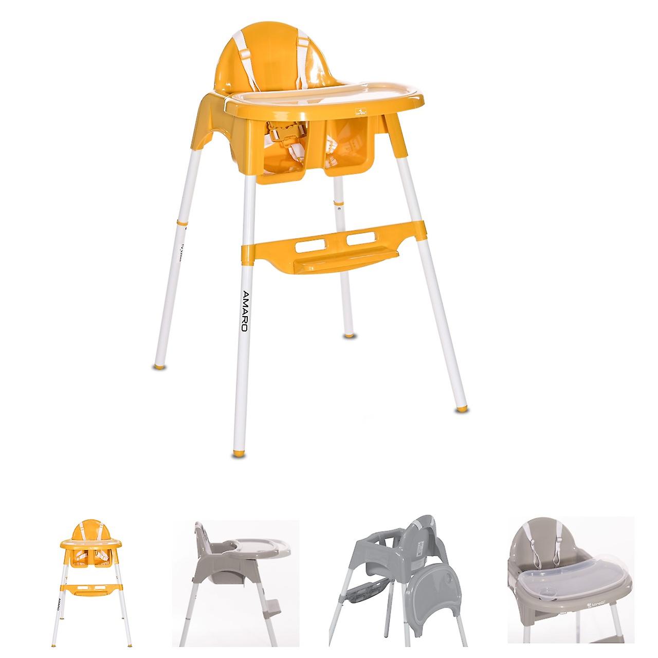 Lorelli dětská jídelní židlička Amaro dvoulůžkový jídelní stůl, výklenek na šálek, opěrka nohou, opasek