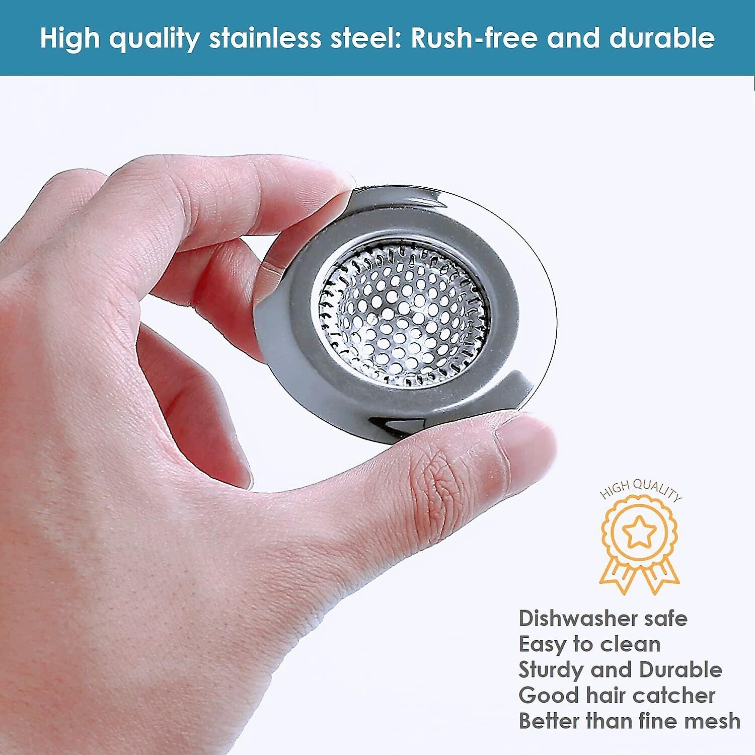 Bathroom Sink Strainer, 4-pack Bathtub Hair Catcher Stainless Steel ...