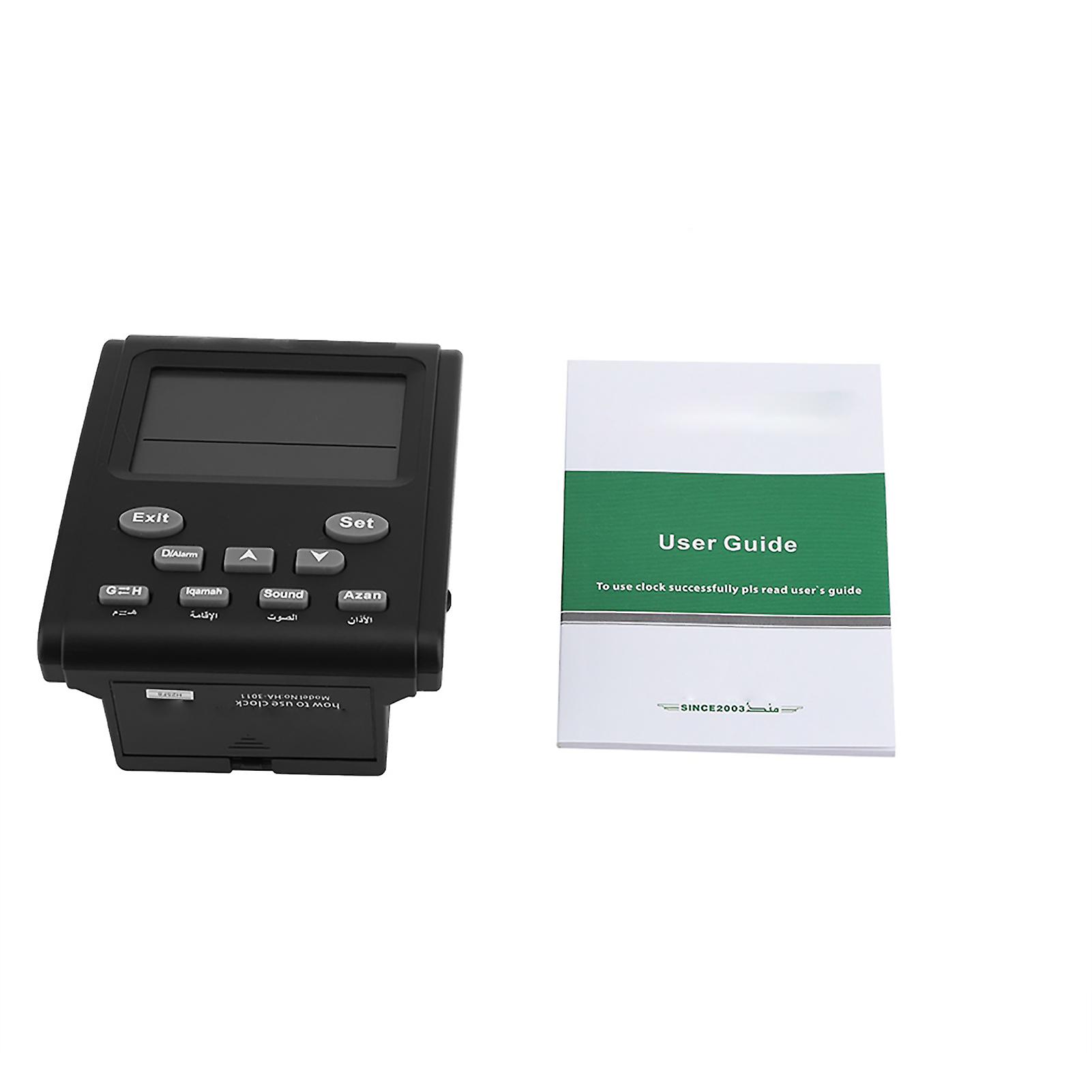 Multi functional Digital Alarm Clock Automatic Islamic Muslim Prayer Table Desk Clock Black