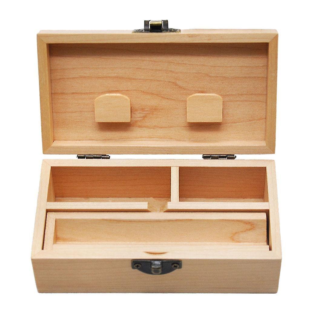 Portable Wooden Storage Box Holder Hand Cigarette Tool Box Case A