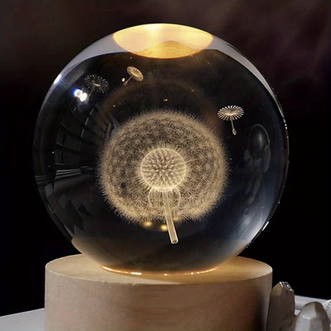 Crystal Ball Night Light Crystal Astronaut Planet Globe 3d Laser Engraved Solar System Ball