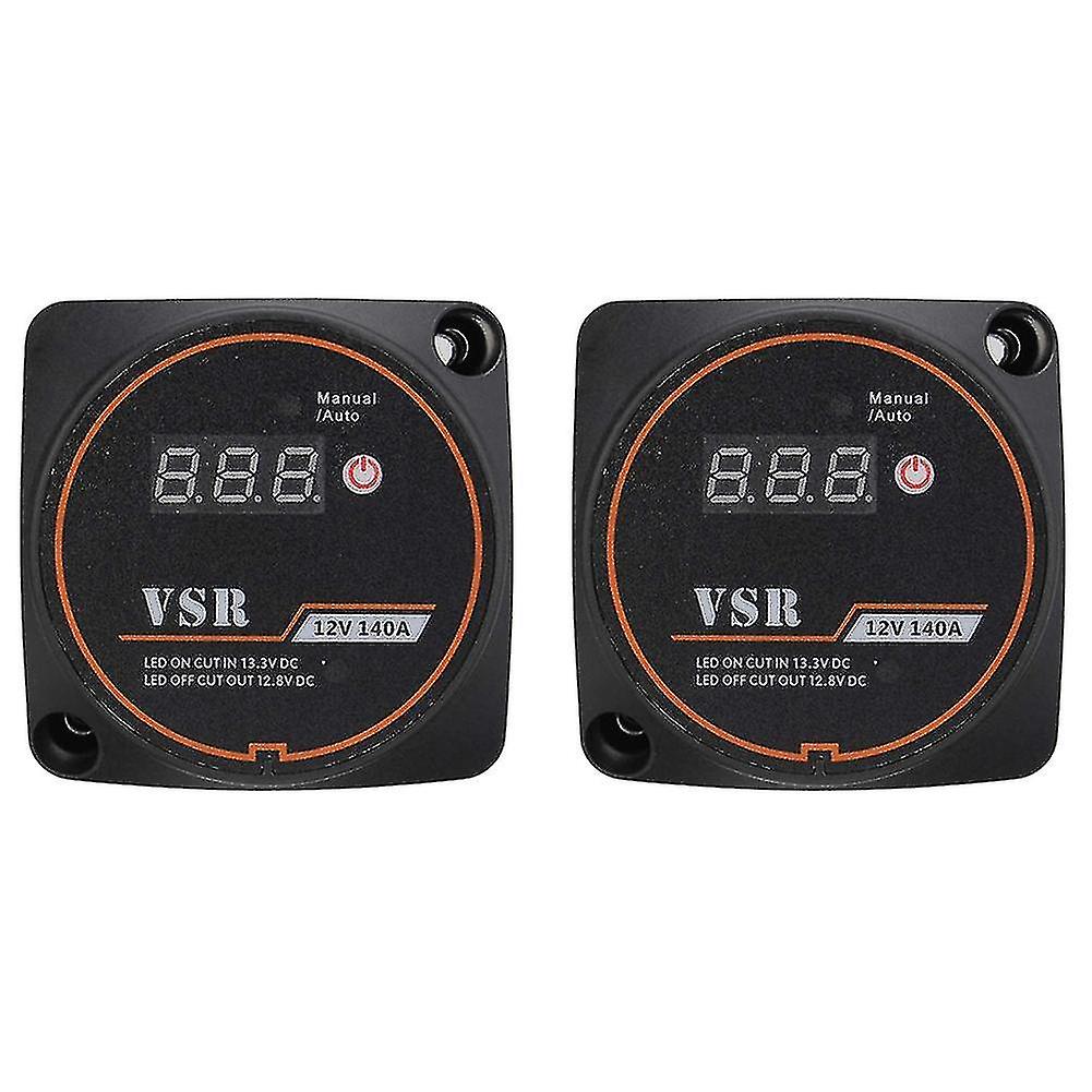 2Set Digital Display Durable Dual Battery Lsolator 12v 140a Voltage Sensitive Split Charge Relay Fo