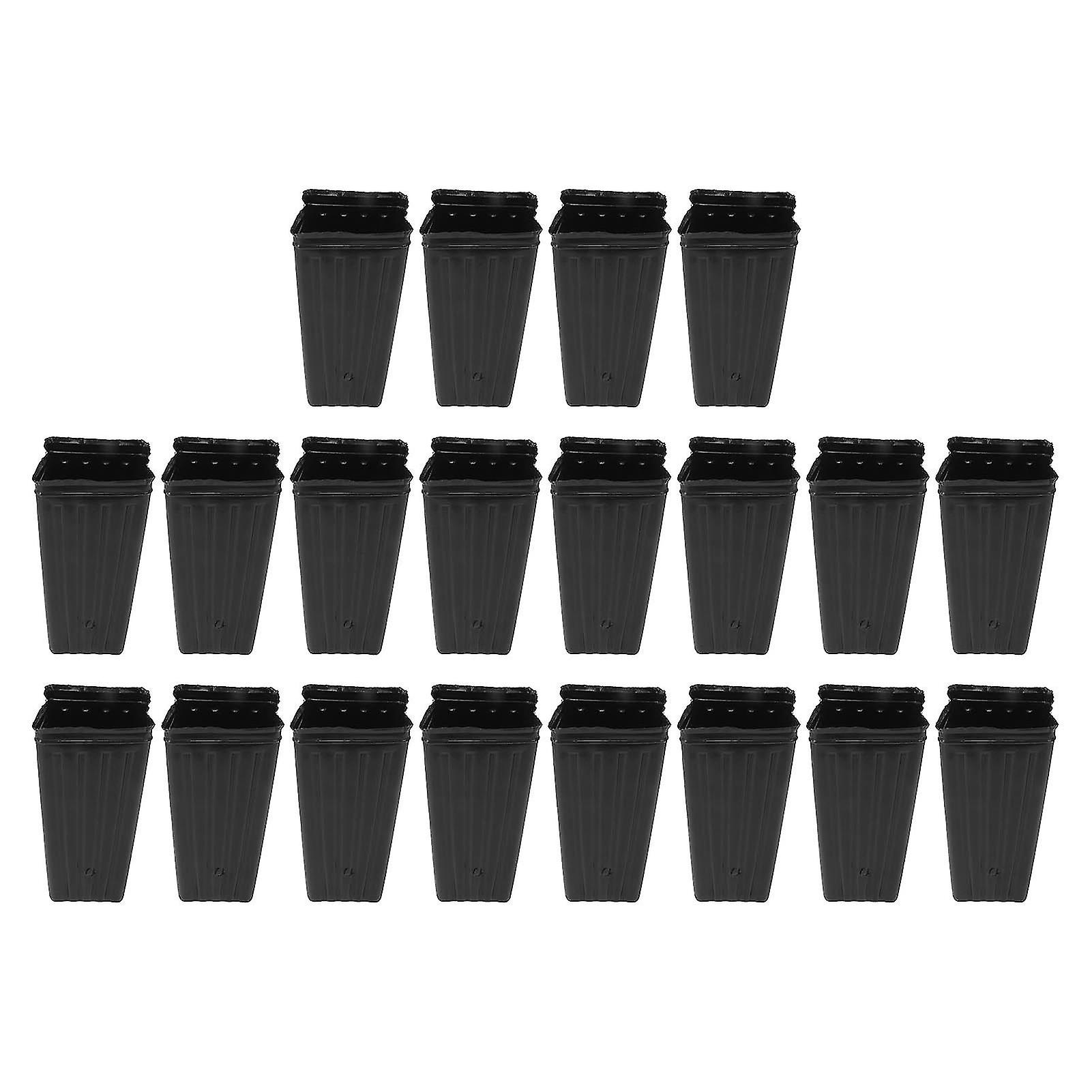 20 Pack Deep Reusable Plastic Flower Pots with Drainage Holes for Garden