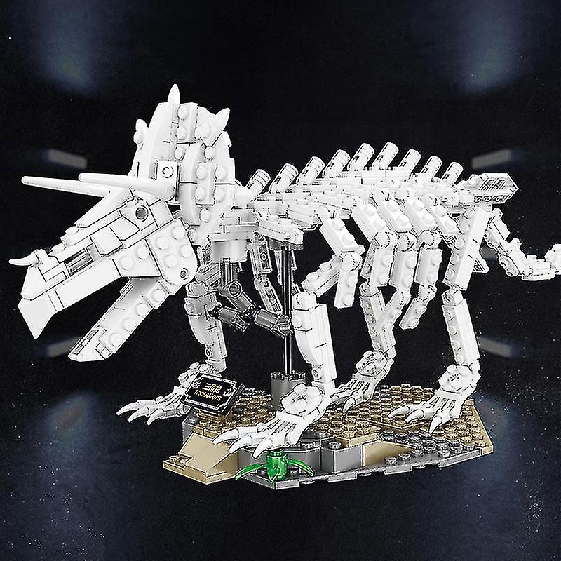 恐竜レンガセットティラノサウルスレックストリケラトプスモデルビルディングブロック発光スケルトン考古学アセンブルトイキッズギフト