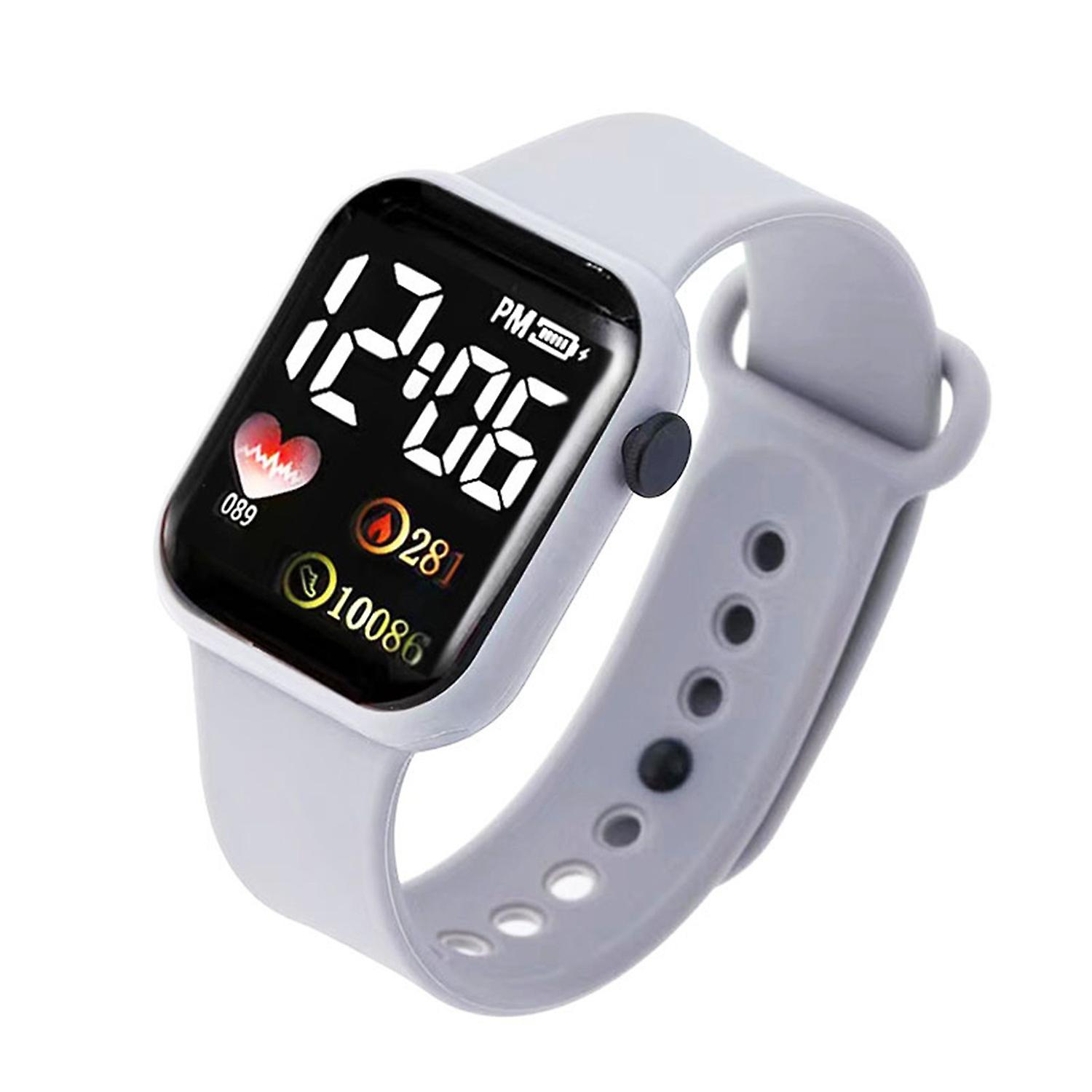 Electronic Watch Luminous Square Dial Non Waterproof Adjustable Comfortable Precise Time Heart Print