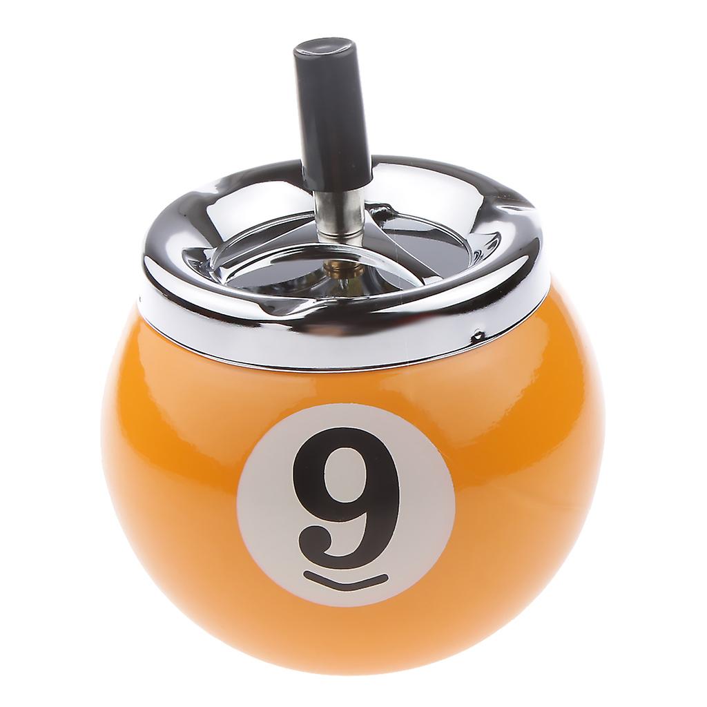 Collectible Gift Aluminum Pool Billiard Ball Ashtray no base Yellow 9