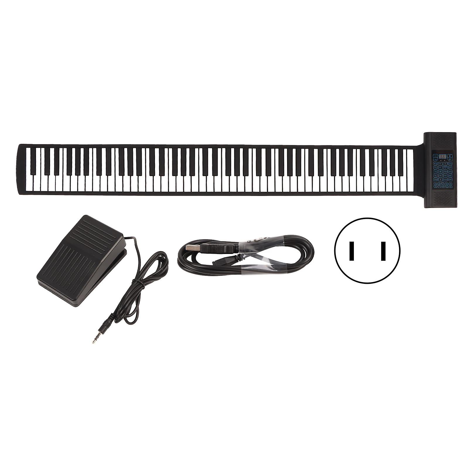 Roll Up 88-Key Foldable Piano with Bluetooth, Dual Speakers, and MIDI - US Plug