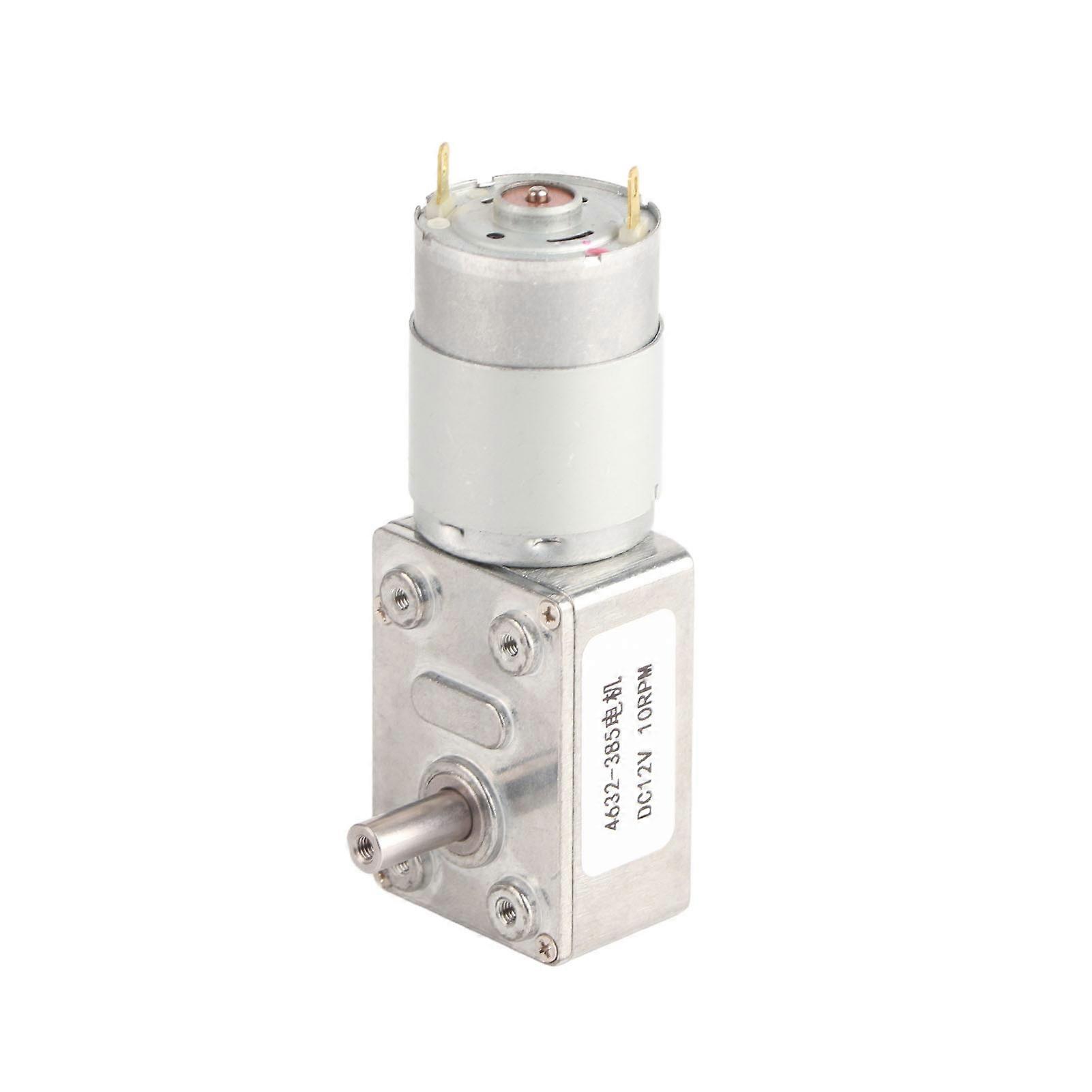 12V 10rpm DC Worm Gear Motor, Self Locking Reversed Mini Turbine Geared Motor Aluminum Brass Self Locking Turbine Worm Gear Motor for Window Opener