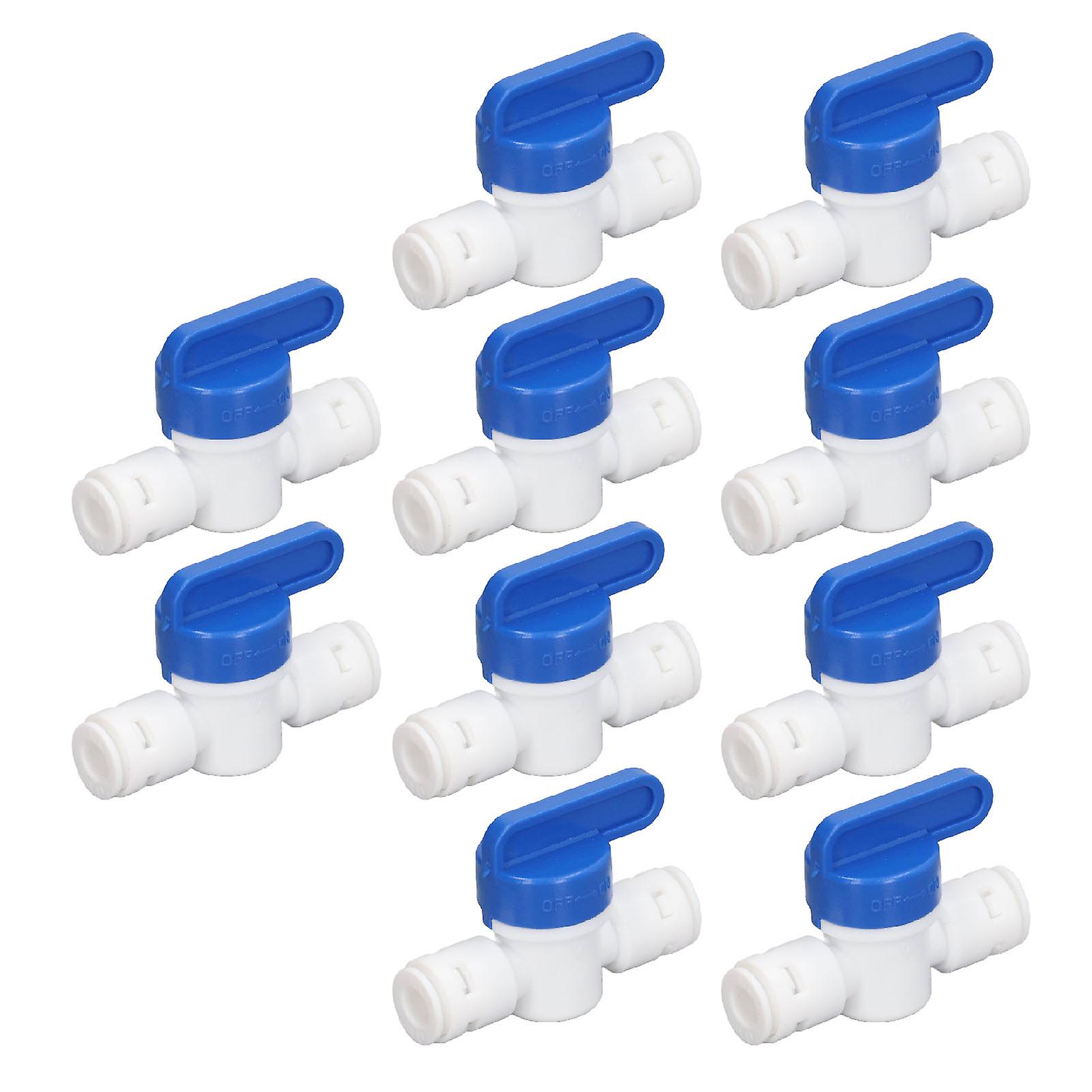 Inline Globe Ball Valve 9.5mm Od Tubing Hose Quick Connect Channel 3/8 Inch Water Purifier Pe Tubing 10pcs