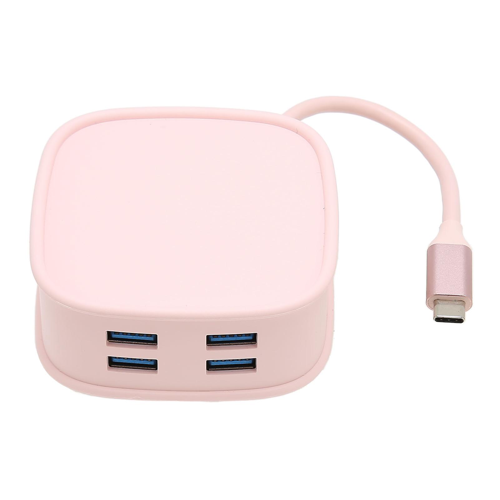 USB C Docking Station 10 in 1 PD Fast Charging 4K HD RJ45 Port High Speed USB C Splitter for Laptop Desktop Travel Pink