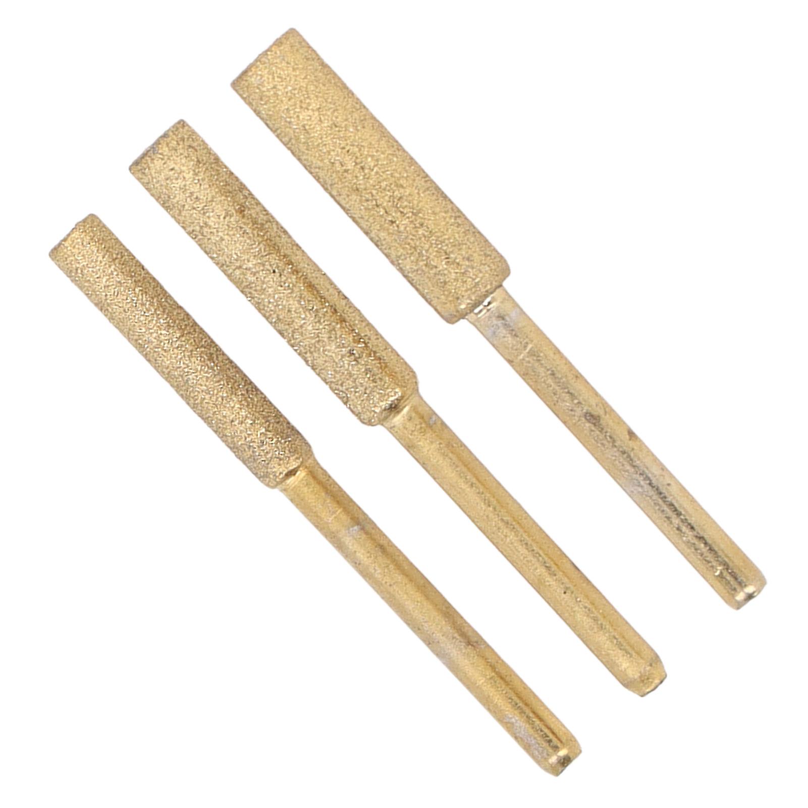 18PCS Ti Plated Emery Grinding Bits Chainsaw Sharpener Burr Grinding Files 4.0mm 4.8mm 5.5mm