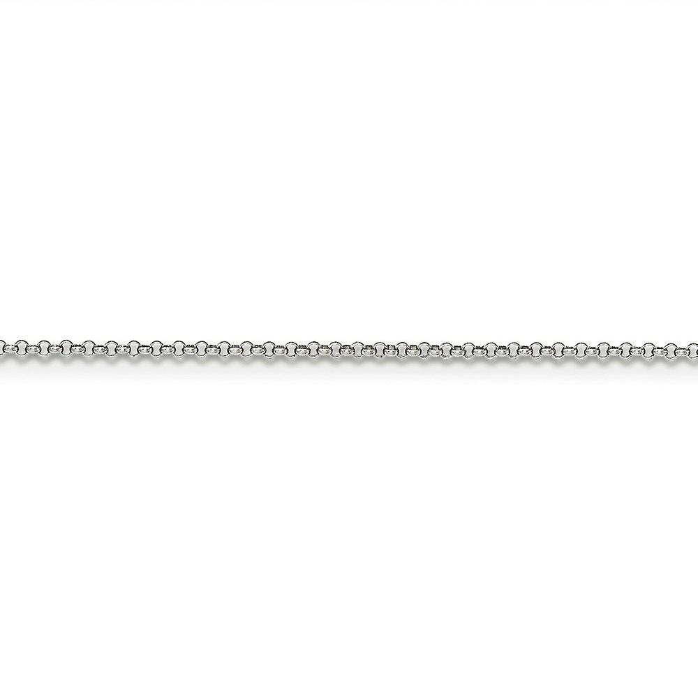 女性と男性のための14Kホワイトゴールド1.55mmロロペンダントチェーンチェーンネックレス